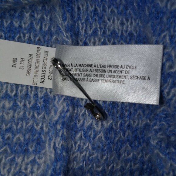 Gap Ladies Blue & White Long Sleeve Reverse Stitch Lightweight Sweater - Picture 6 of 7